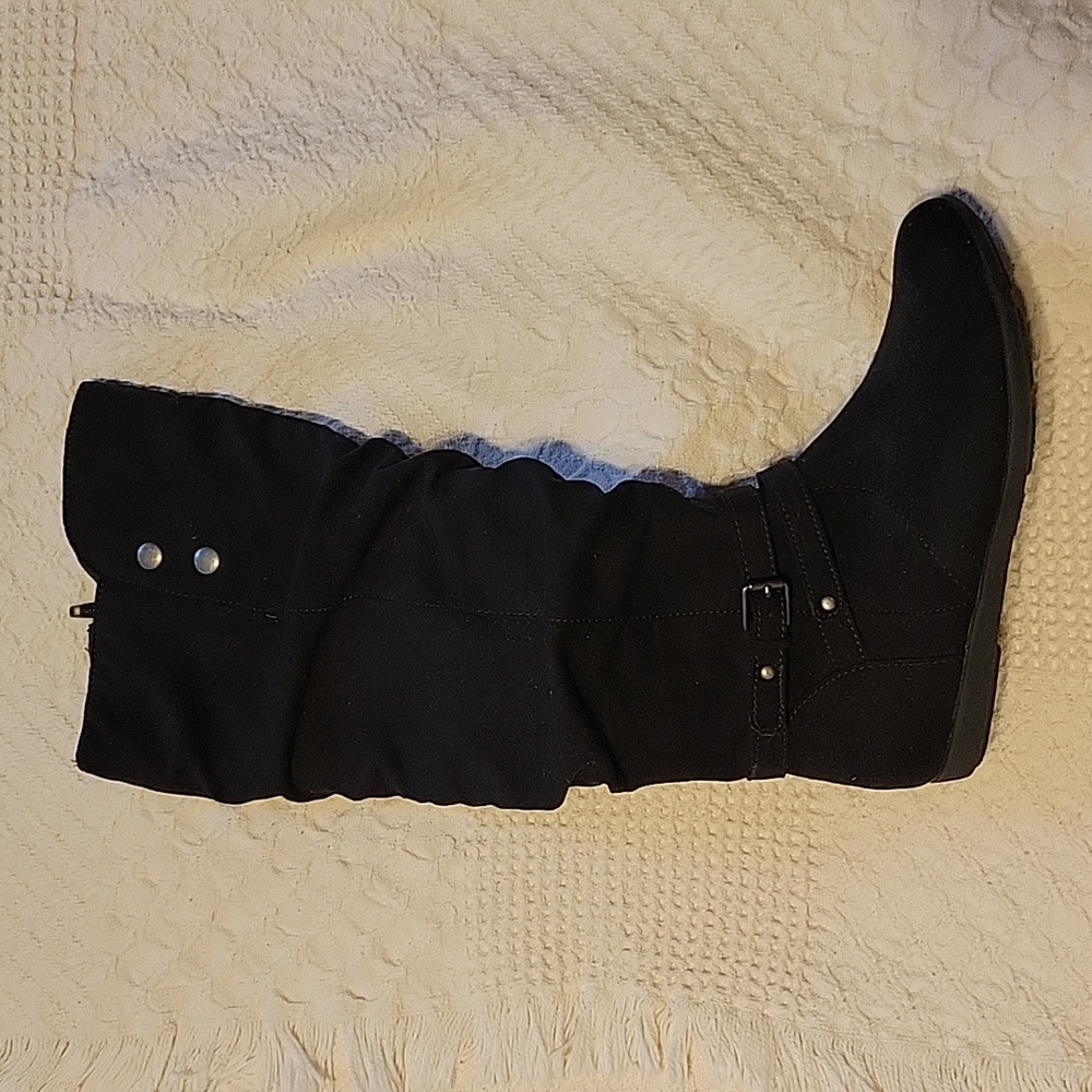 Black suede Joe Boxer knee high boots